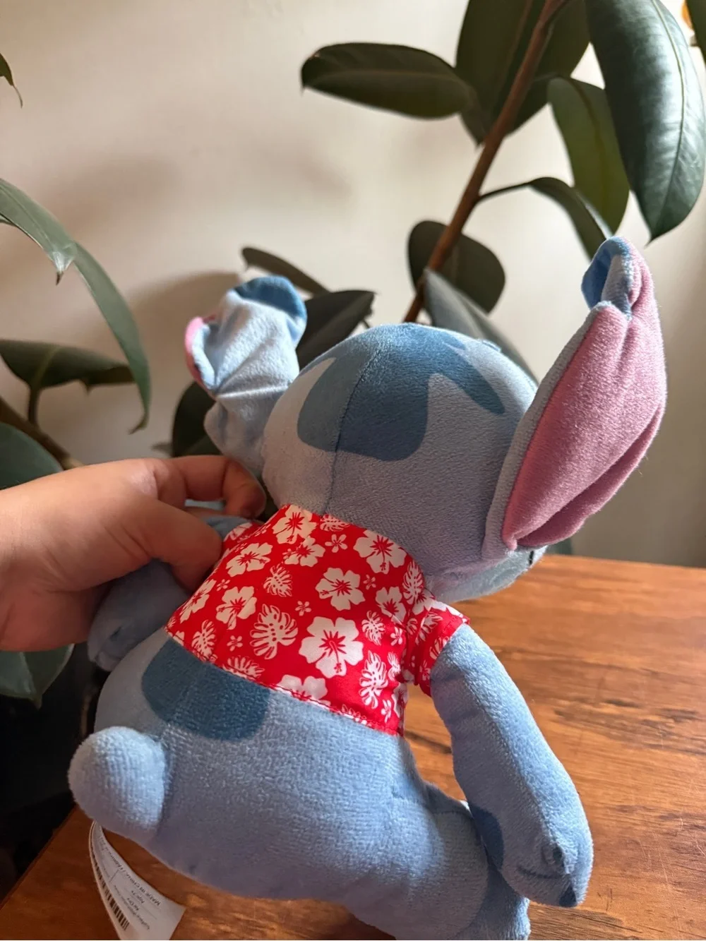 Disney Blue Stitch Plush with Red Floral Vest